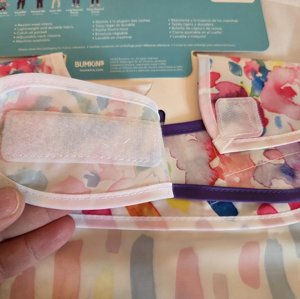 Bumkins SuperBib 3-Pack Ages 6-24 Months Watercolor & Brushstroke NWT